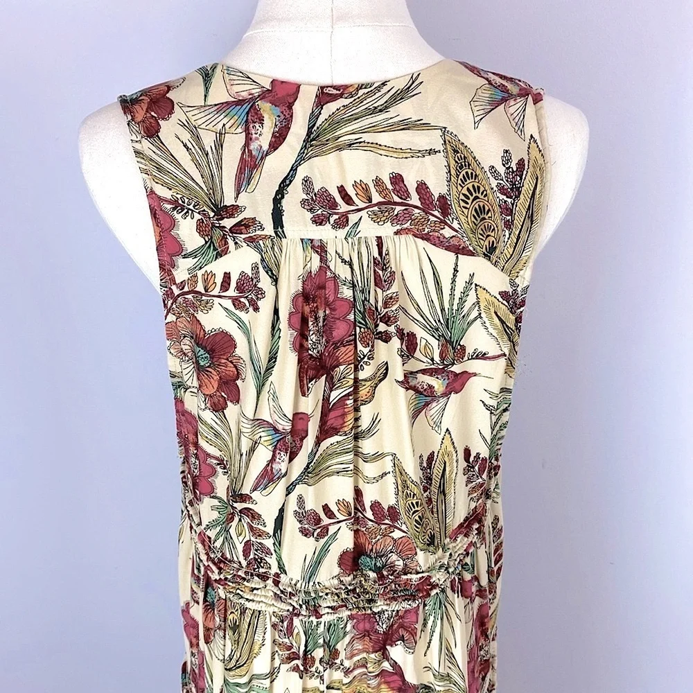 Free People Haze Tank Top with Hummingbirds size small